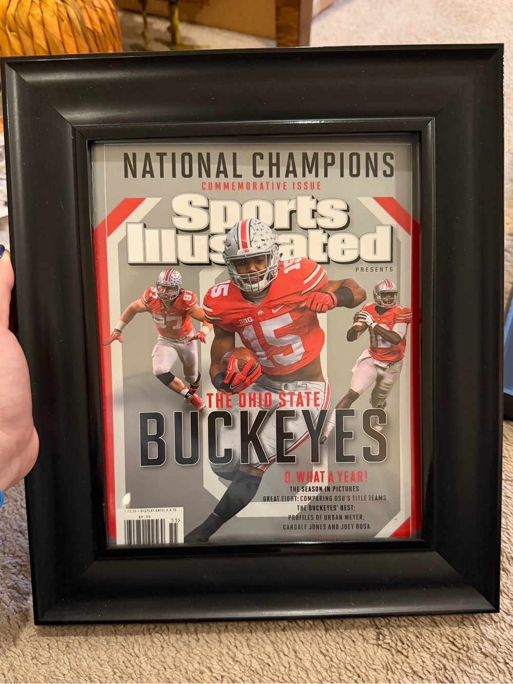 Framed Ohio State Buckeyes Commemorative Cover National Champions - Black Frame